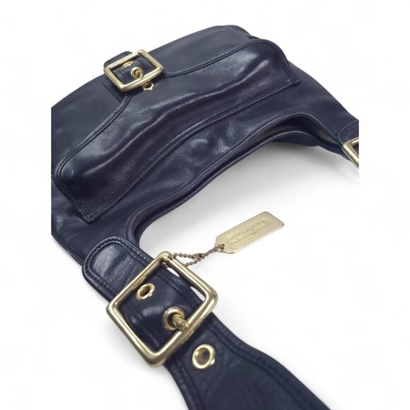 Coach Vintage Saddle Hippie Legacy 9340 Black Leather Buckle Shoulder Bag - Picture 6 of 13